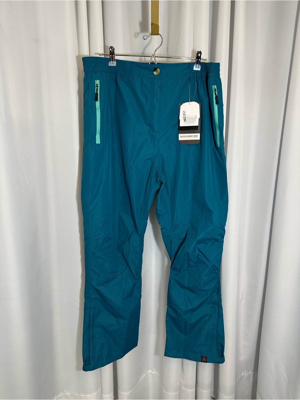 Little donkey Andy Teal Women's water resistant rain pants XL New